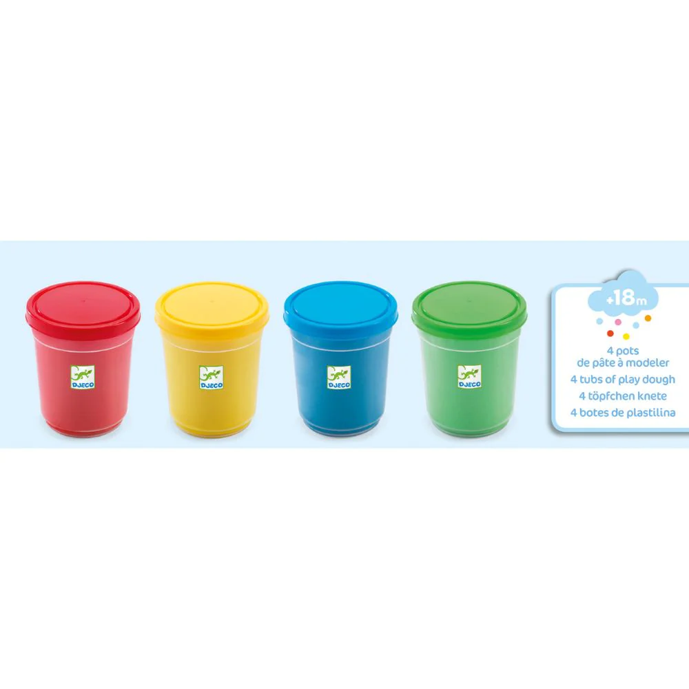 Djeco 4 Tubs of Modelling Play Dough - Image 3