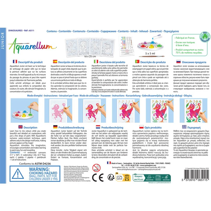 Aquarellum Junior Dinosaurs - Paint By Numbers For Kids - Image 5