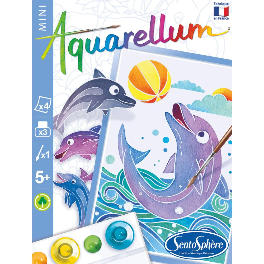 Aquarellum Mini Dolphins - Paint by Numbers for Kids - Image 3