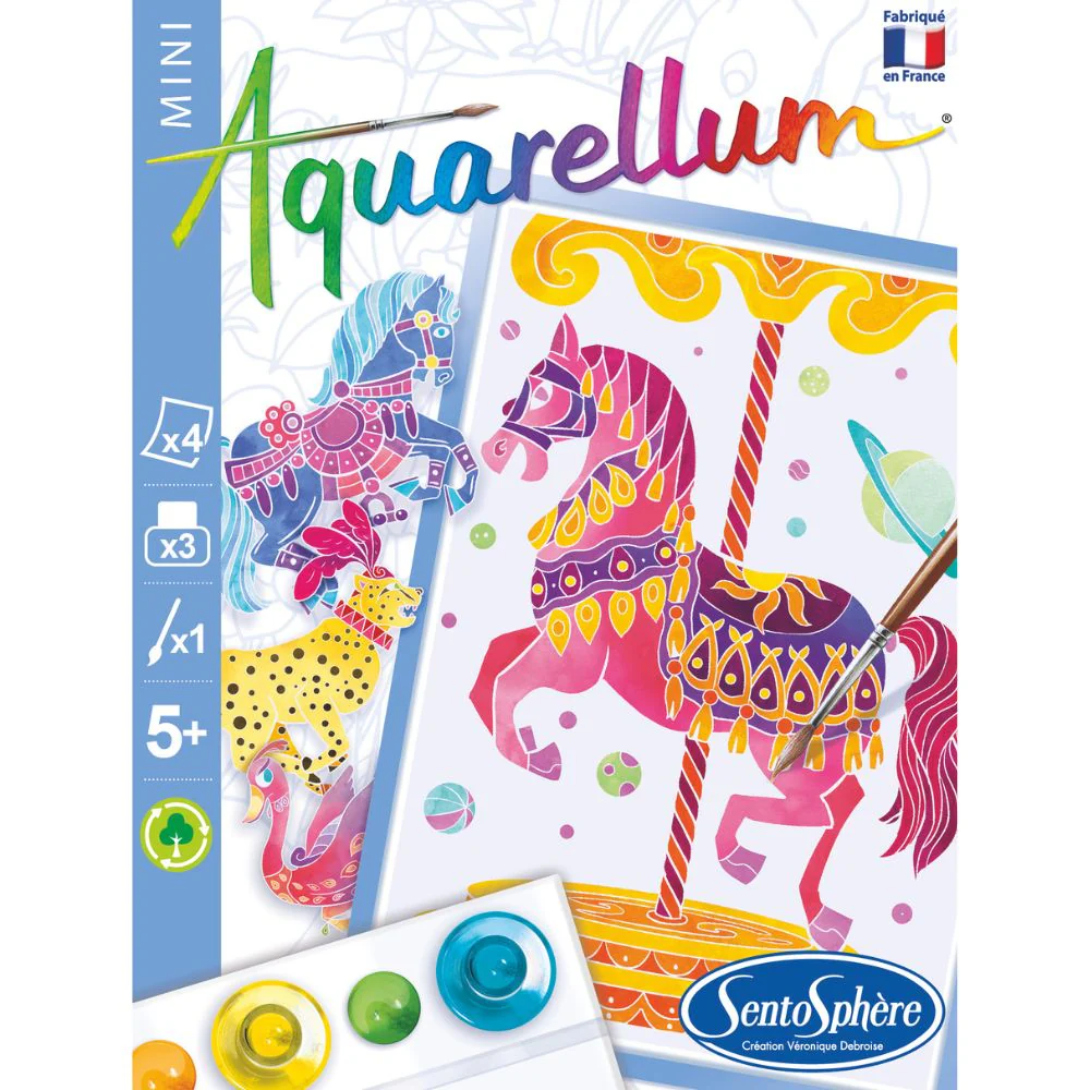 Aquarellum Mini Merry Go Round - Paint by Numbers for Kids - Image 3