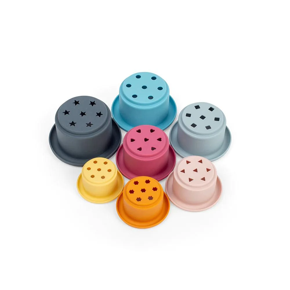 Bigjigs Toys Silicone Stacking Cups for Babies and Toddlers - Image 3