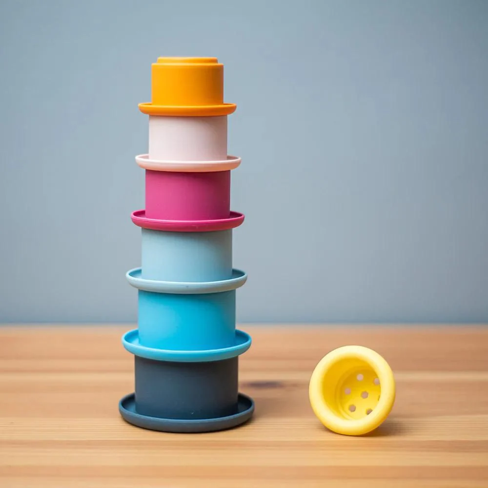 Bigjigs Toys Silicone Stacking Cups for Babies and Toddlers - Image 7