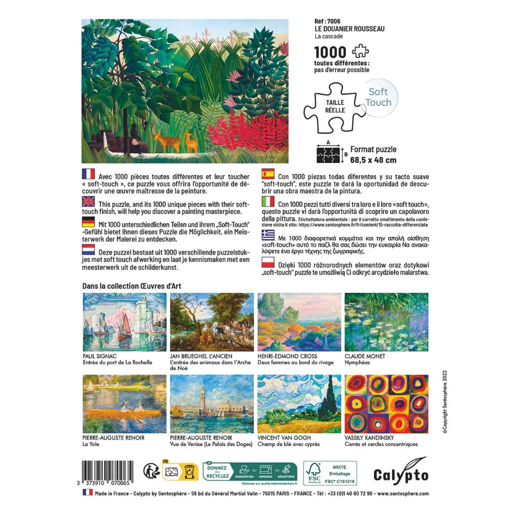 Calypto Jigsaw Puzzle 1000 Piece - Waterfall by Henri Rousseau - Image 4