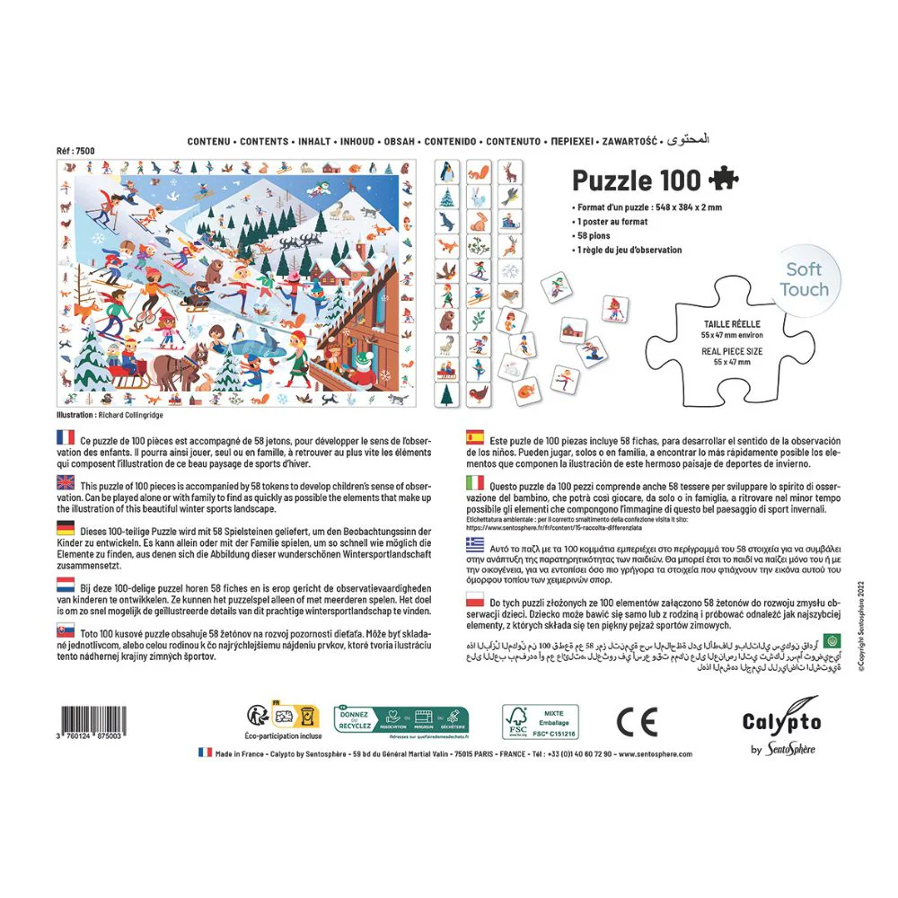Calypto Jigsaw Puzzle - Search & Find Winter Sports 100 pieces - Image 7