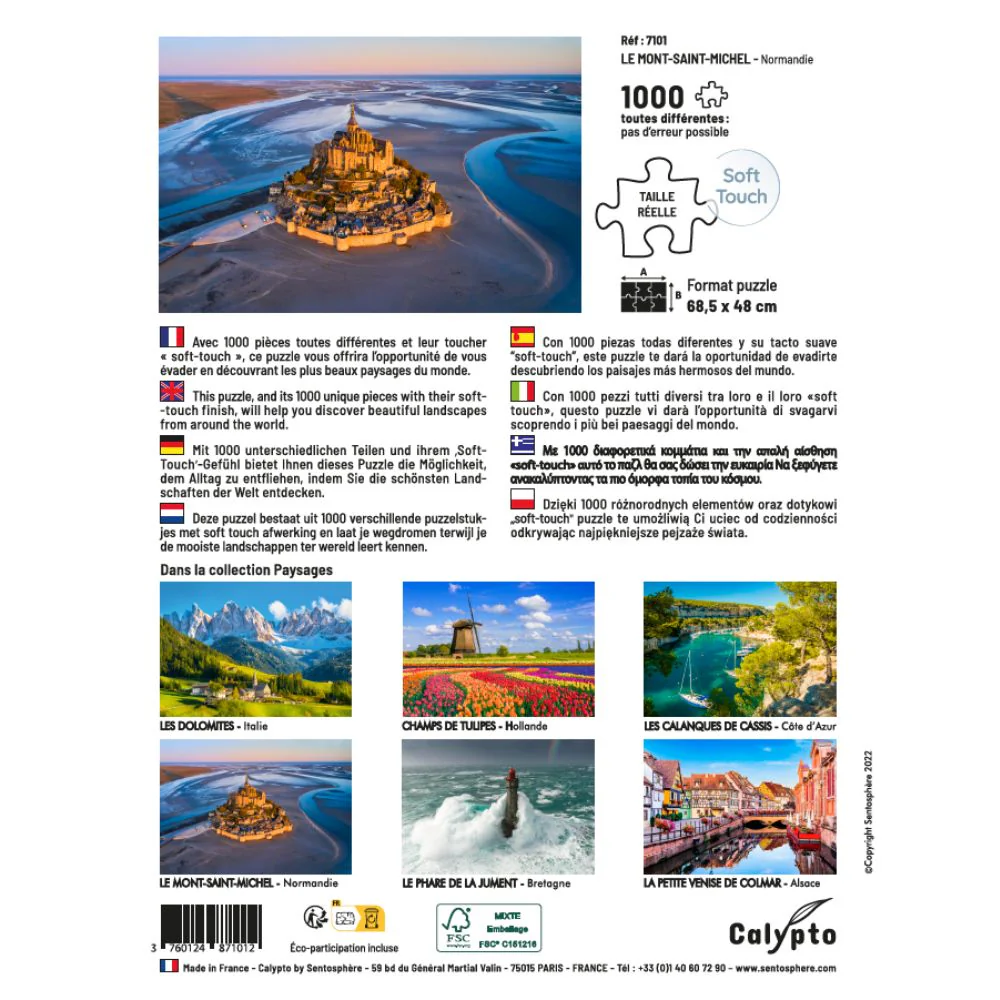 Calypto Jigsaw Puzzle 1000 Piece - Mont-Saint-Michel, Normandy - Image 4