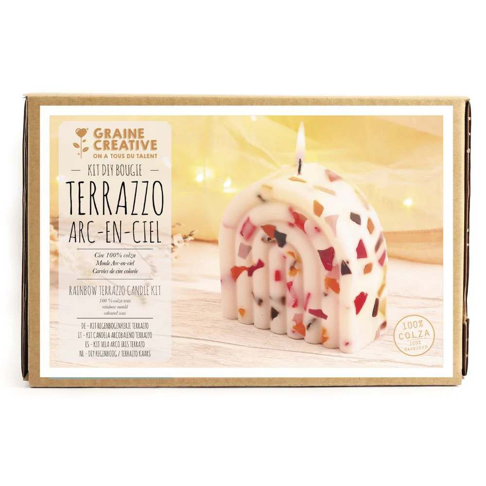 Kids Candle Making Kit - Rainbow Terrazzo - Image 4