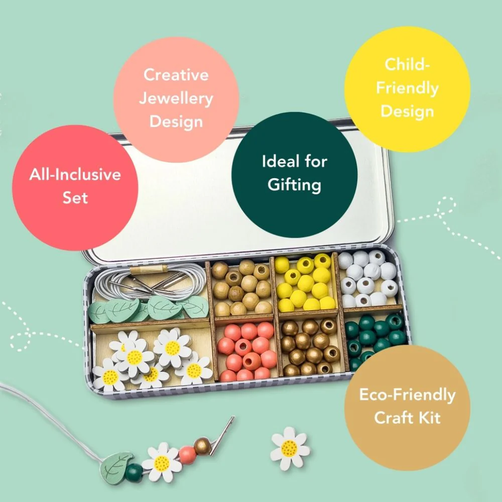 Cotton Twist Daisy Chain Bracelet Beading Kit - Image 3