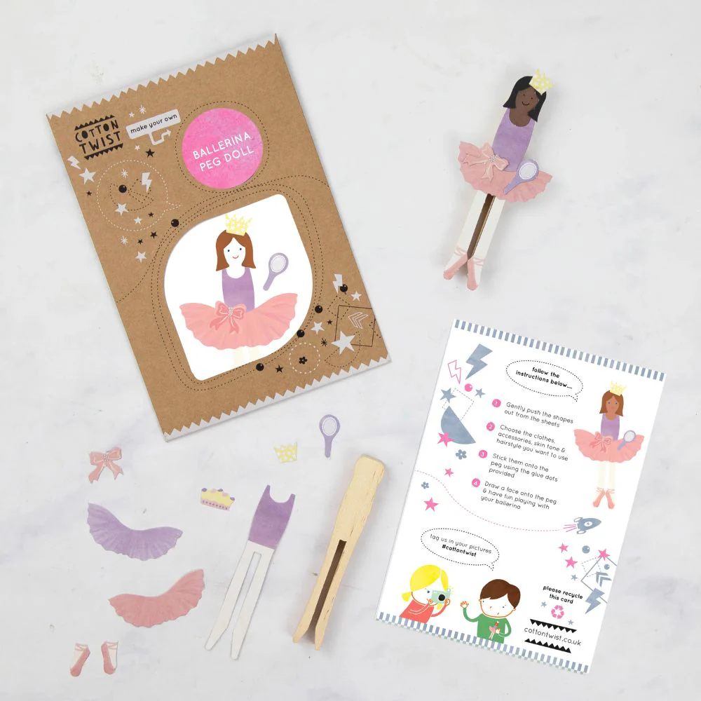 Cotton Twist Make Your Own Ballerina Peg Doll - Image 3