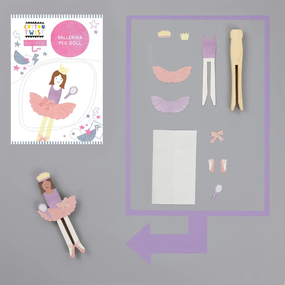 Cotton Twist Make Your Own Ballerina Peg Doll - Image 4