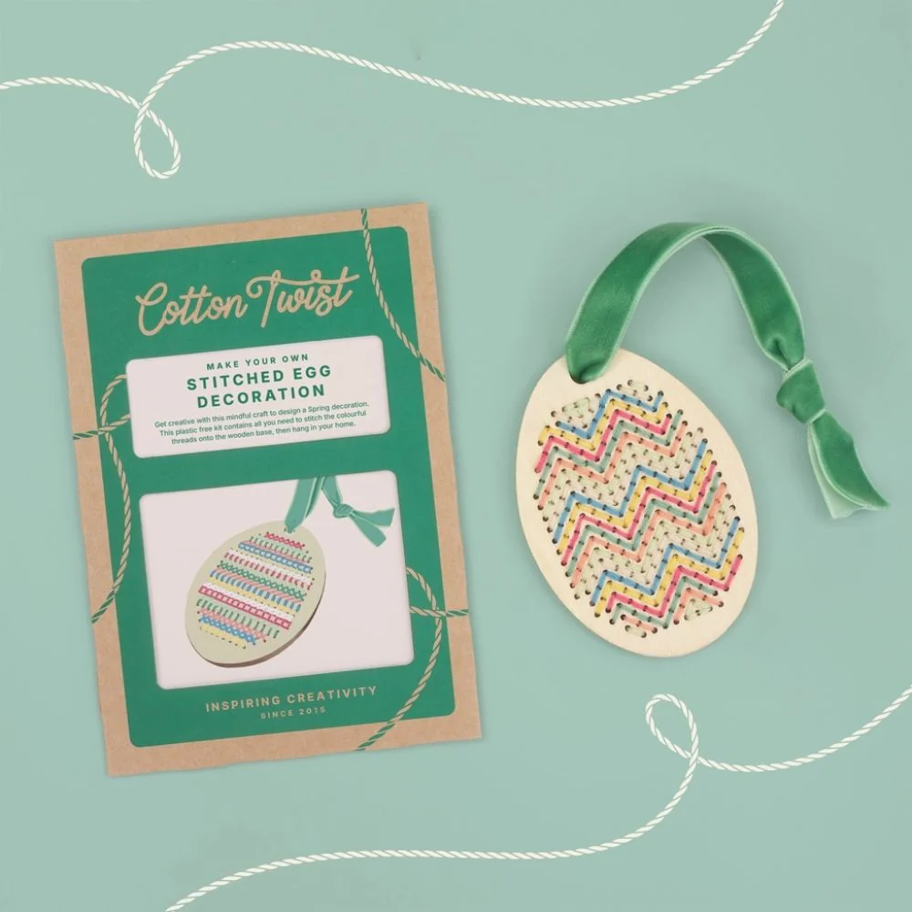 Cotton Twist Make Your Own Stitched Egg Decoration - Image 2