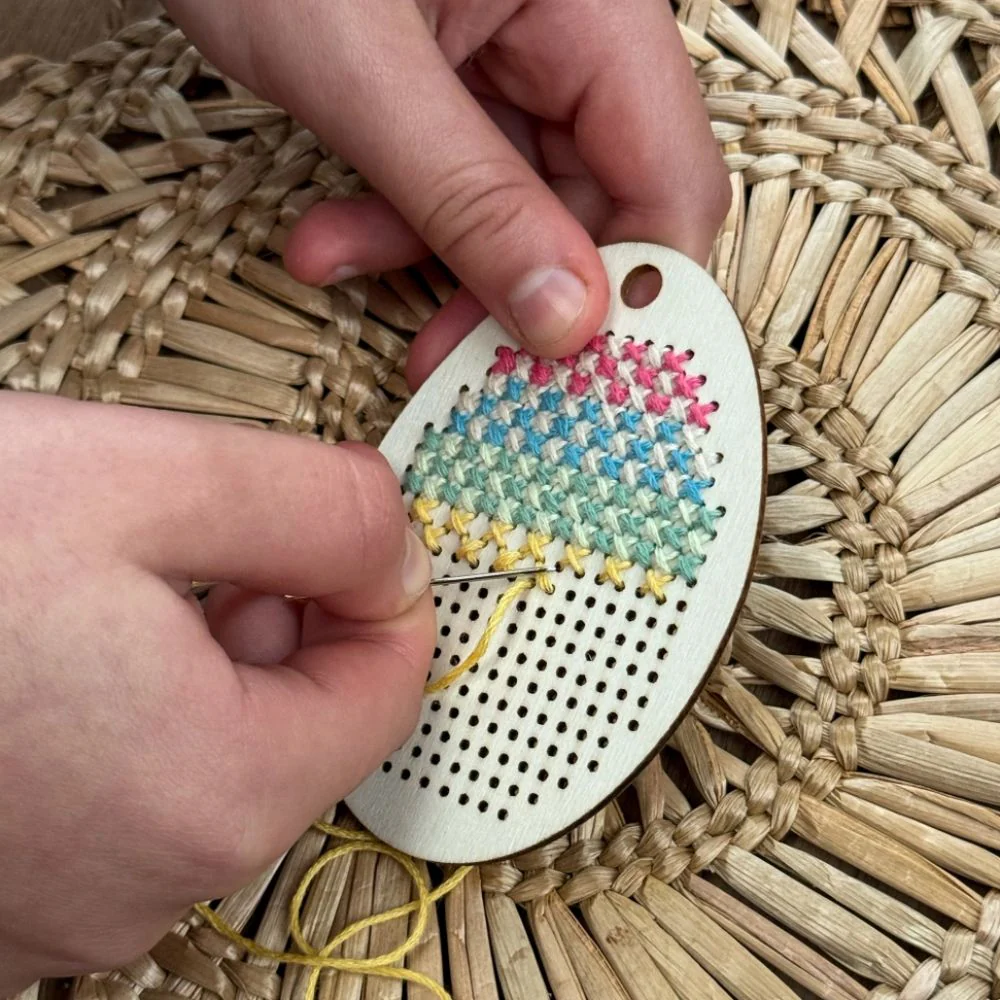 Cotton Twist Make Your Own Stitched Egg Decoration - Image 3