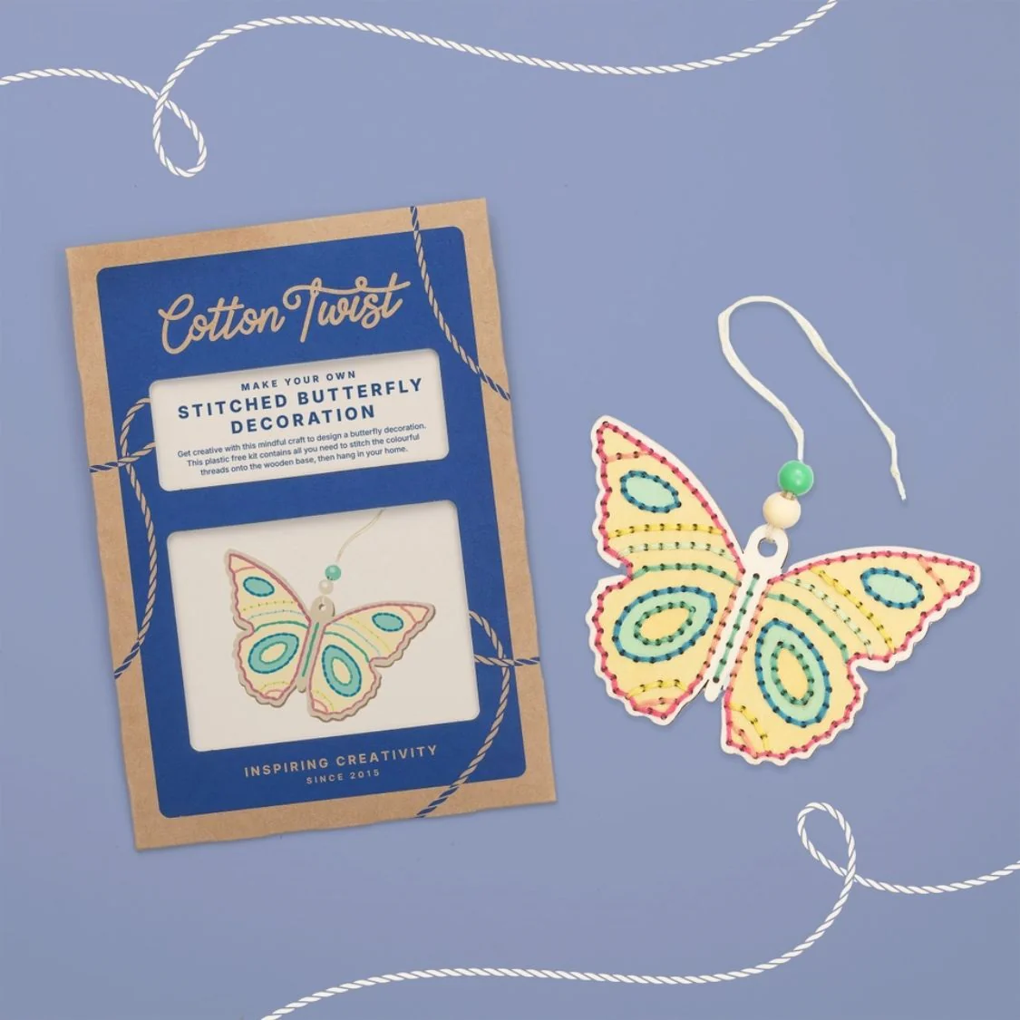 Cotton Twist Make Your Own Stitched Butterfly Decoration - Image 2