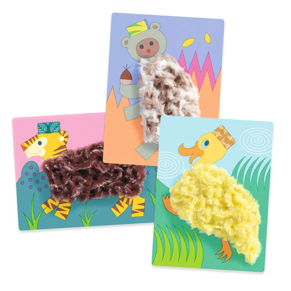 Crafts for 4 Year Olds - Djeco Collages Funny Animals With Hats - Image 2
