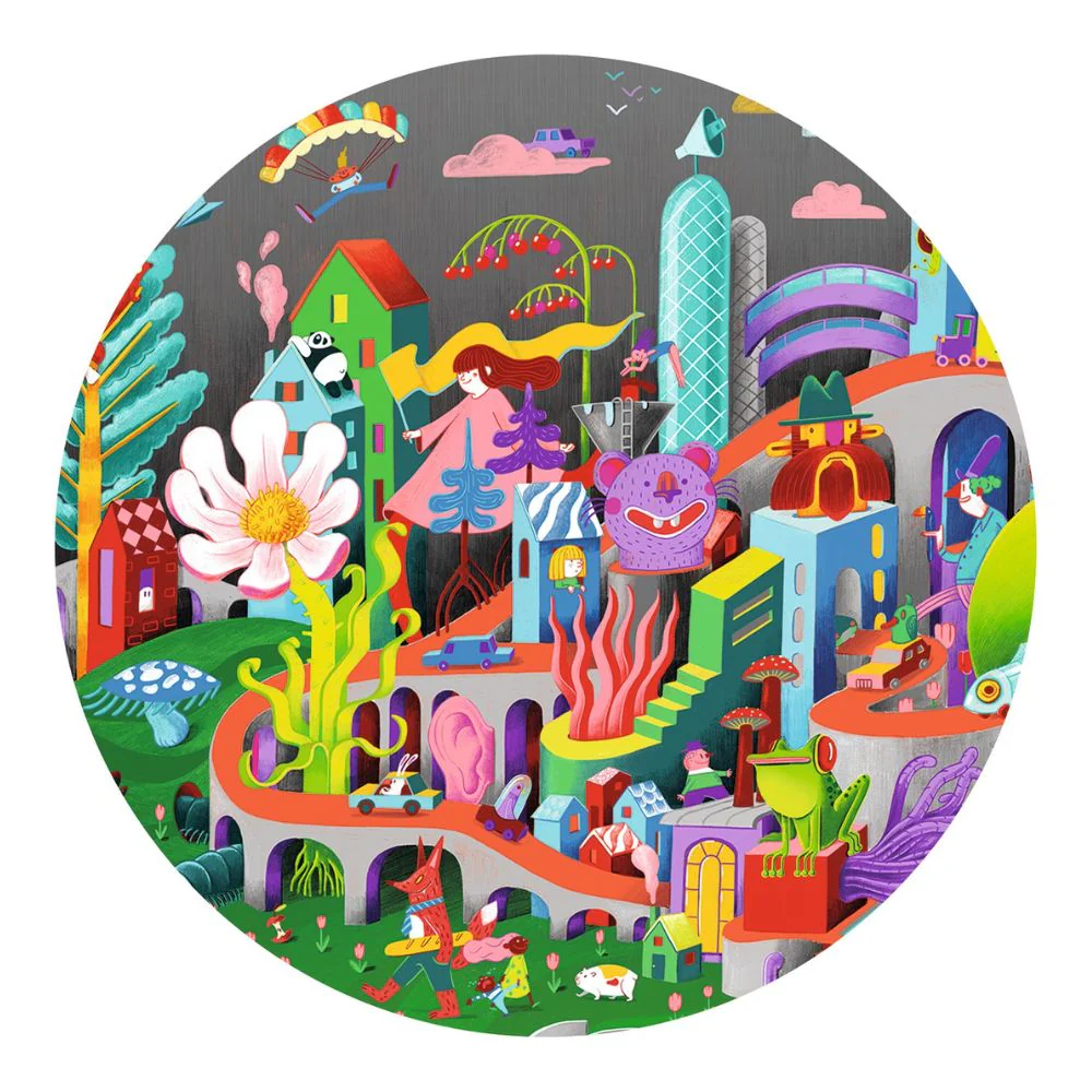 Djeco Observation Kids Jigsaw Puzzle - Crazy Town - Image 4