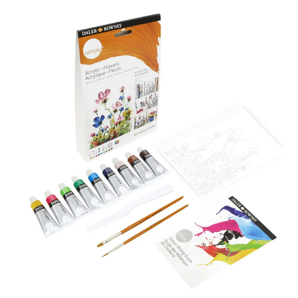 Beginner Acrylic Flowers Painting Activity Set - Image 10