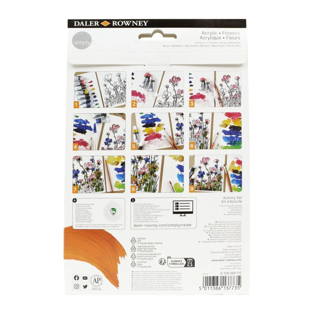 Beginner Acrylic Flowers Painting Activity Set - Image 11