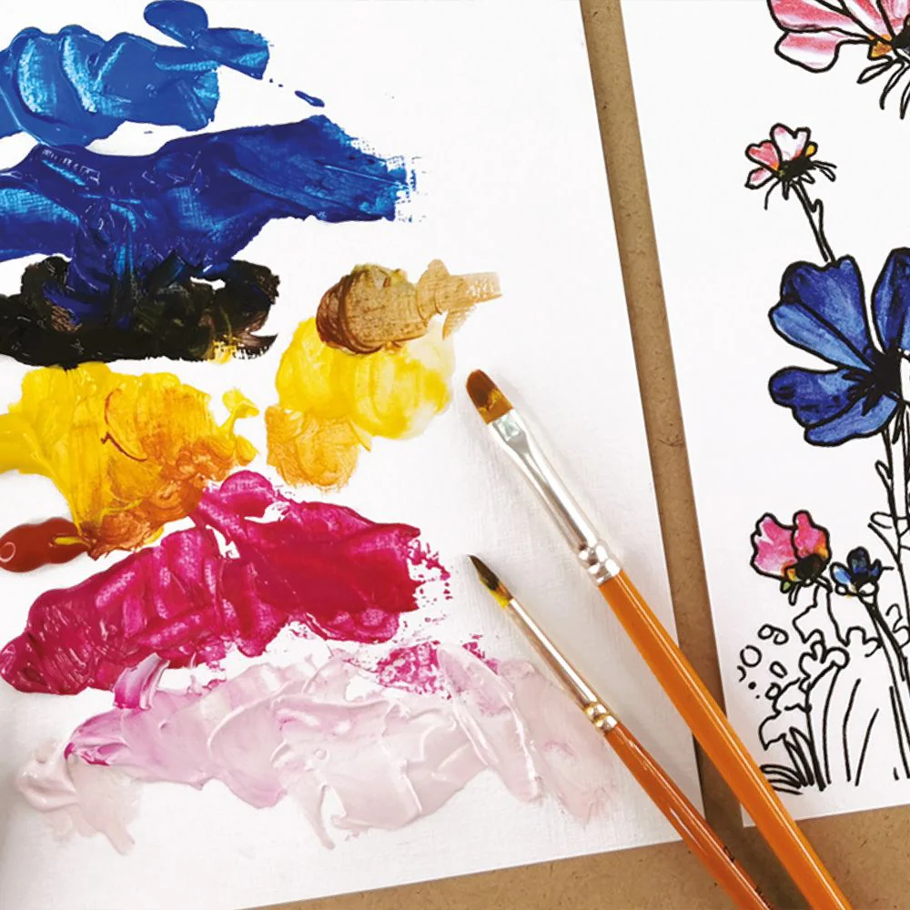Beginner Acrylic Flowers Painting Activity Set - Image 4