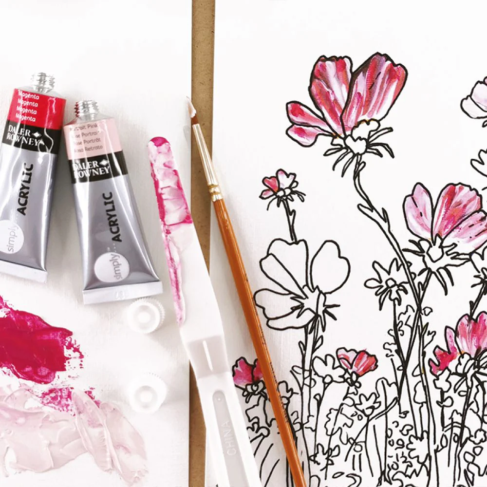 Beginner Acrylic Flowers Painting Activity Set - Image 5