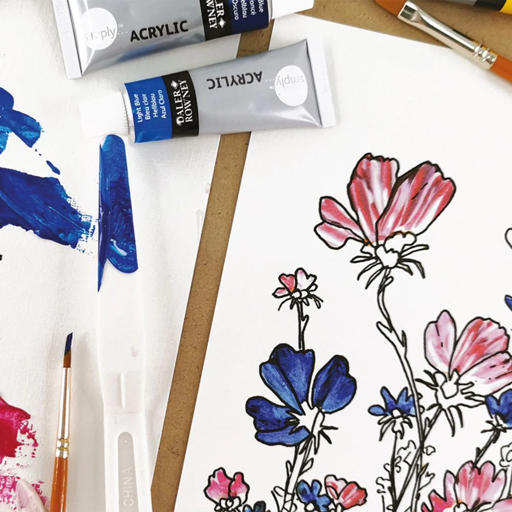 Beginner Acrylic Flowers Painting Activity Set - Image 6