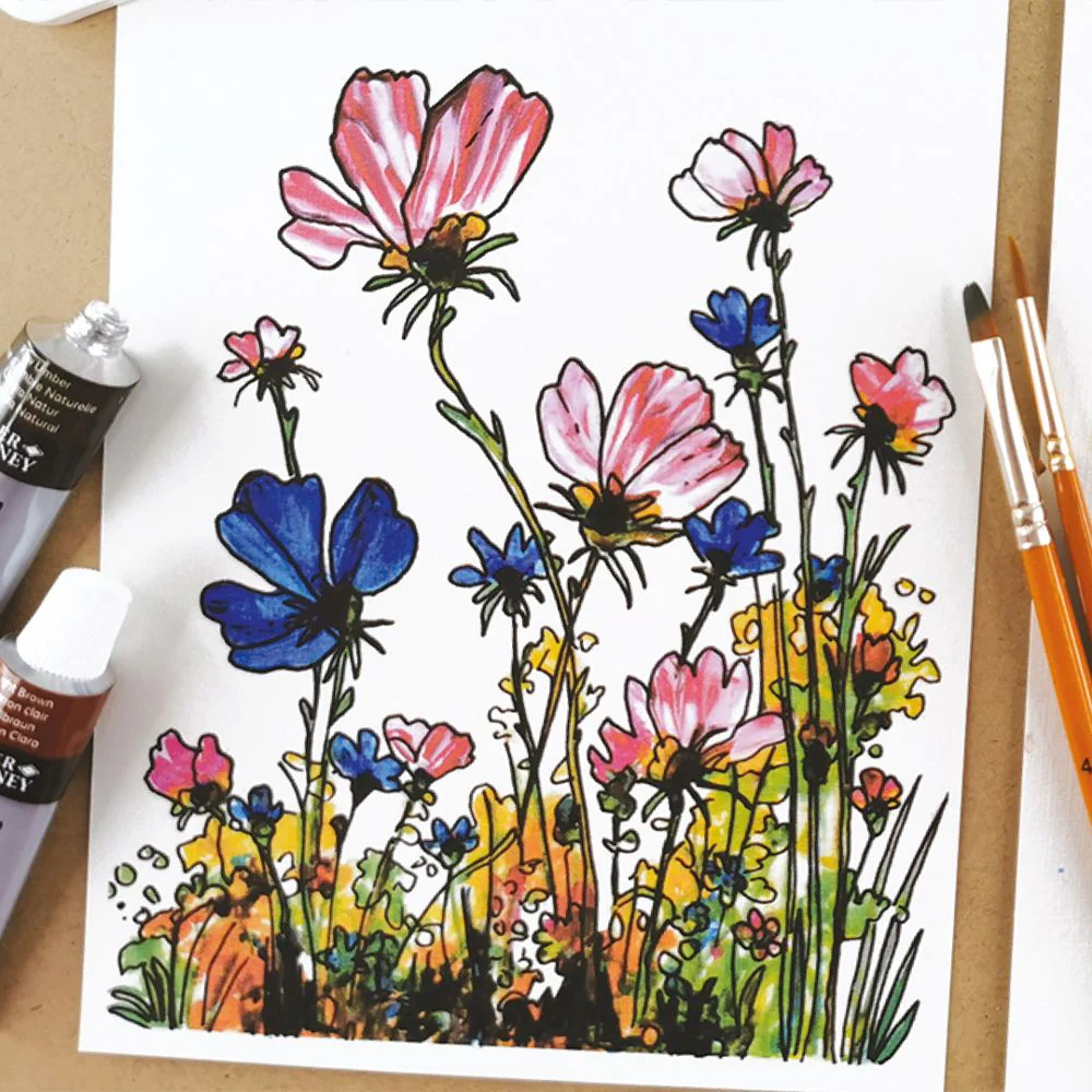 Beginner Acrylic Flowers Painting Activity Set - Image 8