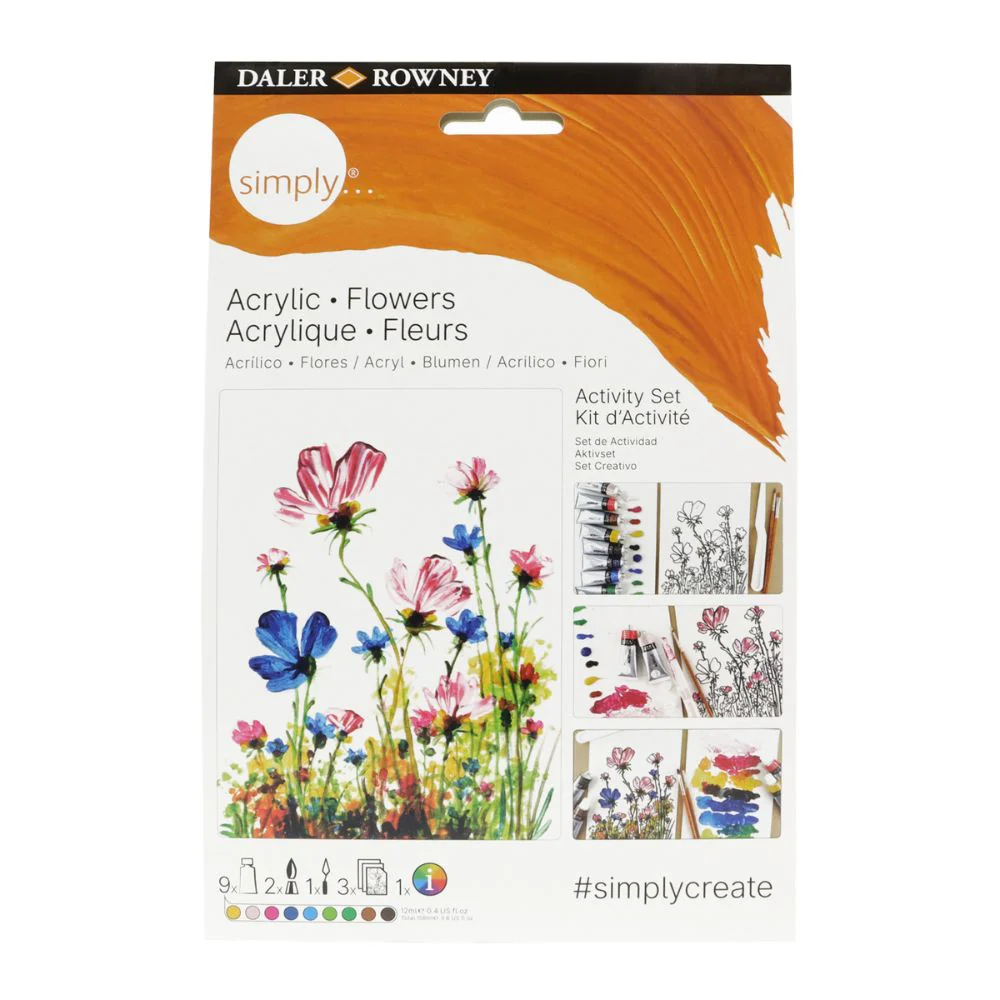 Beginner Acrylic Flowers Painting Activity Set - Image 9