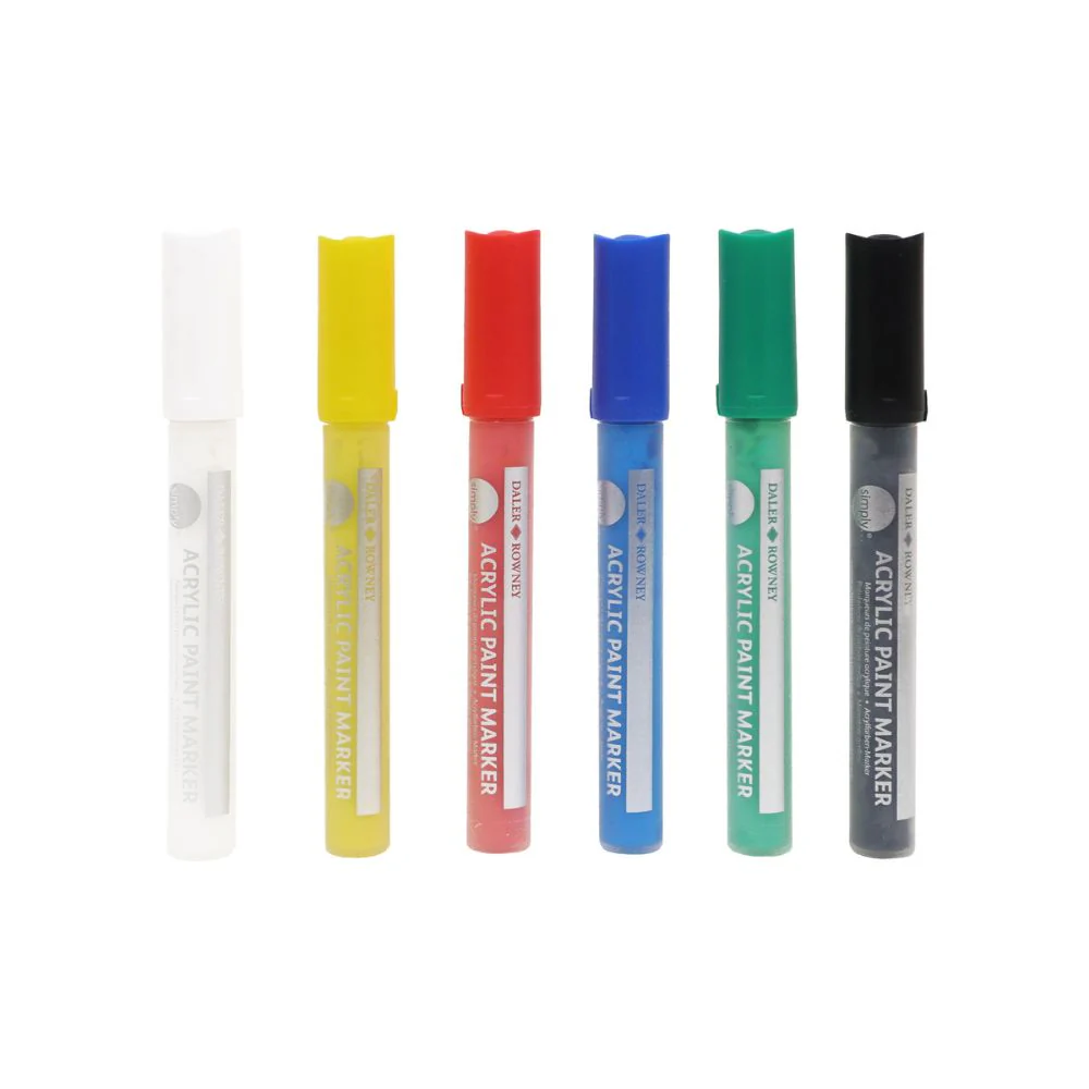Daler Simply Acrylic Marker Set 6pcs - Image 2