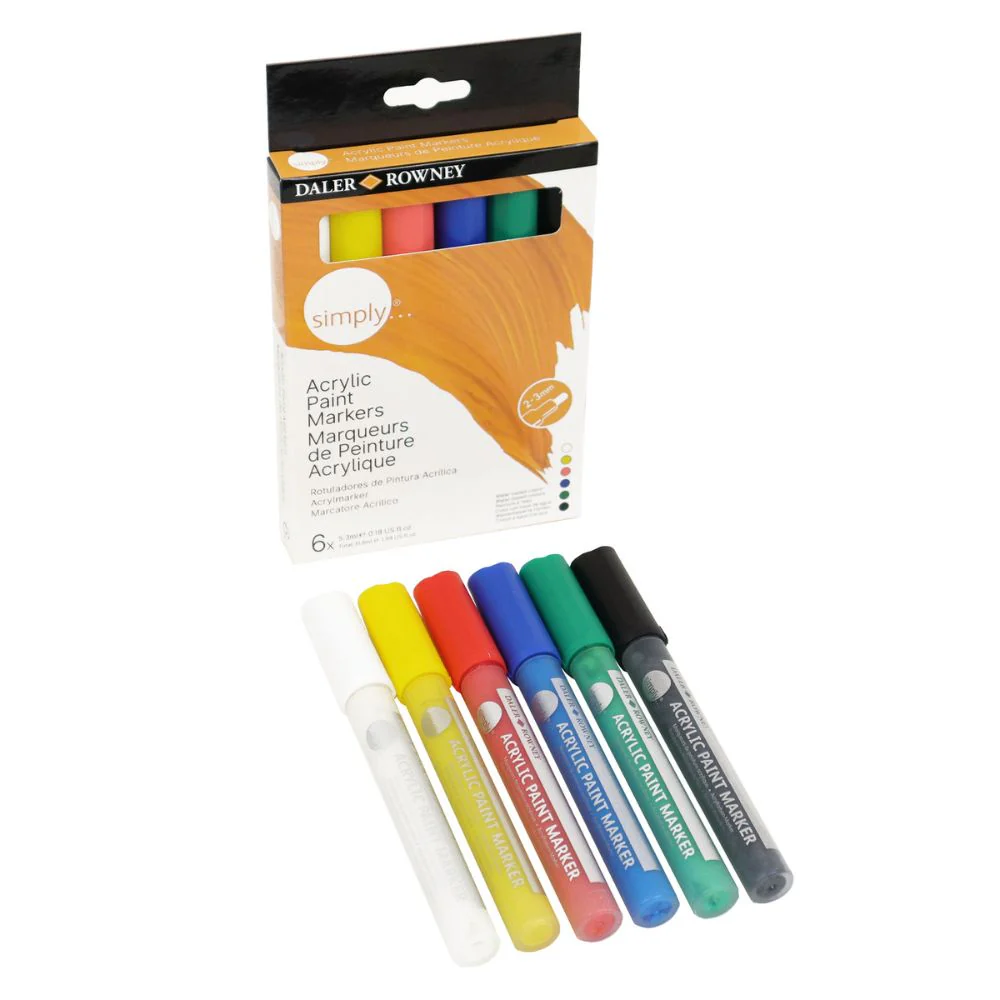 Daler Simply Acrylic Marker Set 6pcs - Image 3