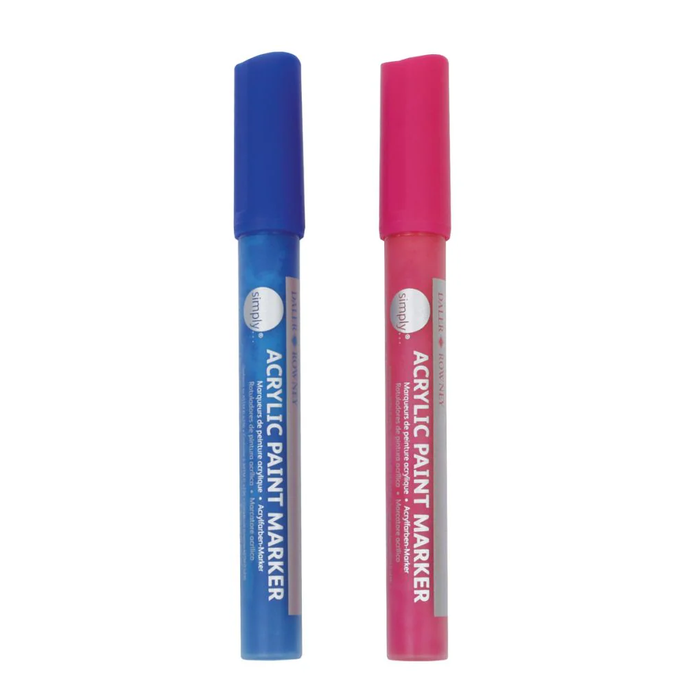 Daler Simply Acrylic Marker Set Pink/Blue 2pcs - Image 2