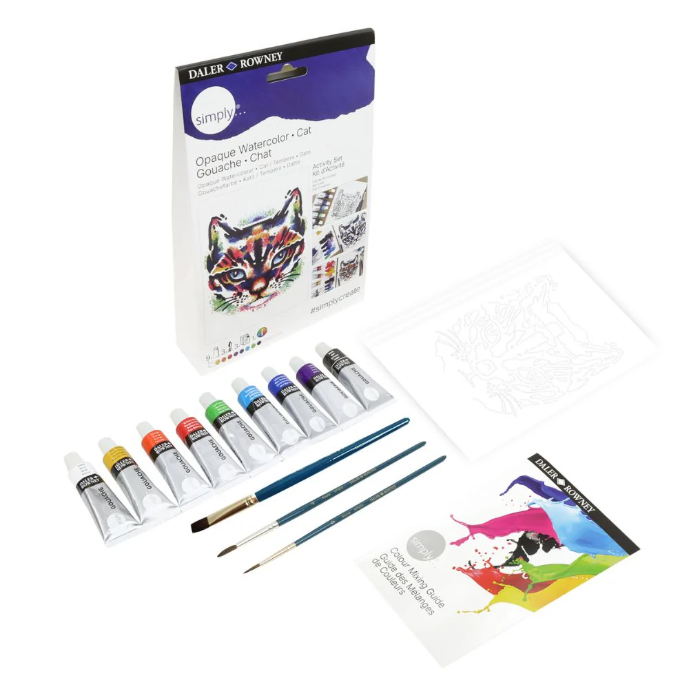 Beginner Gouache Painting Kit - Paint a Rainbow Cat Kit - Image 10