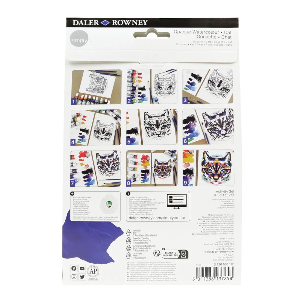 Beginner Gouache Painting Kit - Paint a Rainbow Cat Kit - Image 12