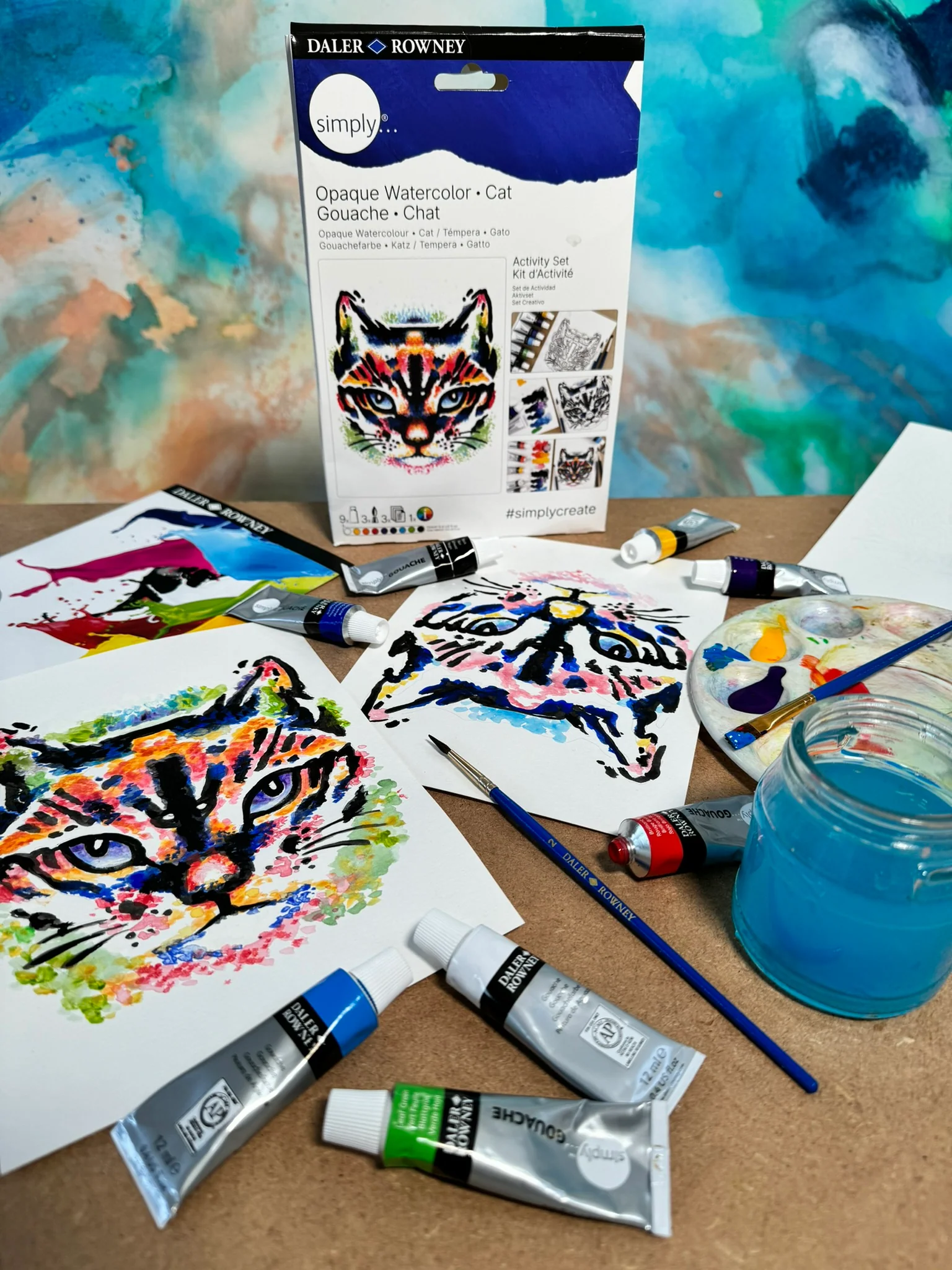 Beginner Gouache Painting Kit - Paint a Rainbow Cat Kit - Image 13