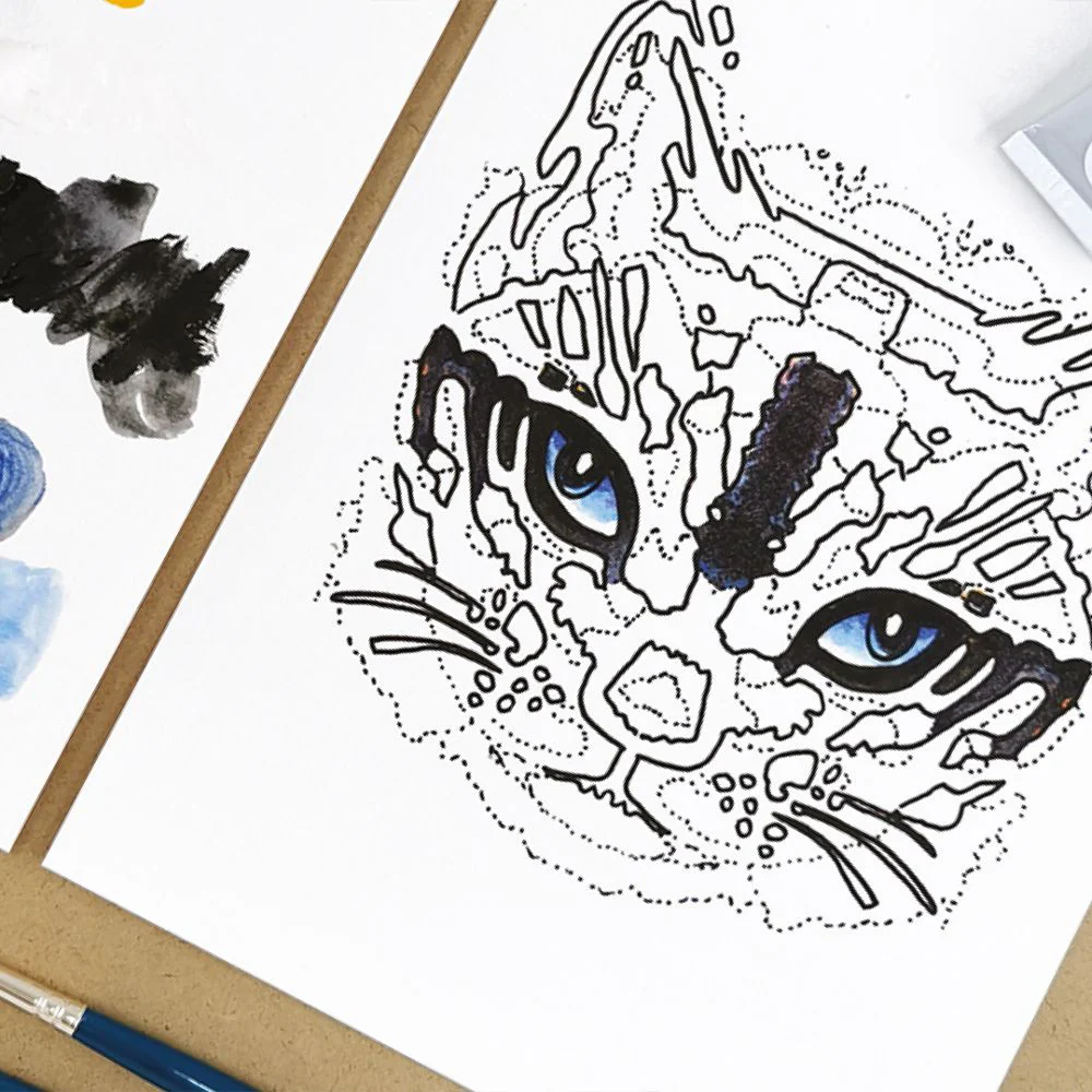 Beginner Gouache Painting Kit - Paint a Rainbow Cat Kit - Image 3