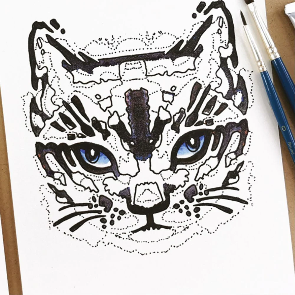 Beginner Gouache Painting Kit - Paint a Rainbow Cat Kit - Image 5