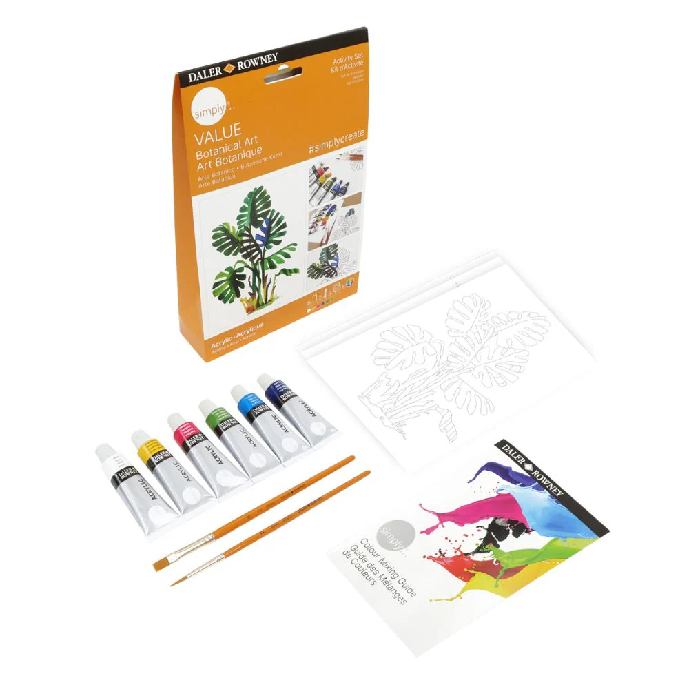 Daler Simply Value Acrylic Botanical Activity Painting Set - Image 2