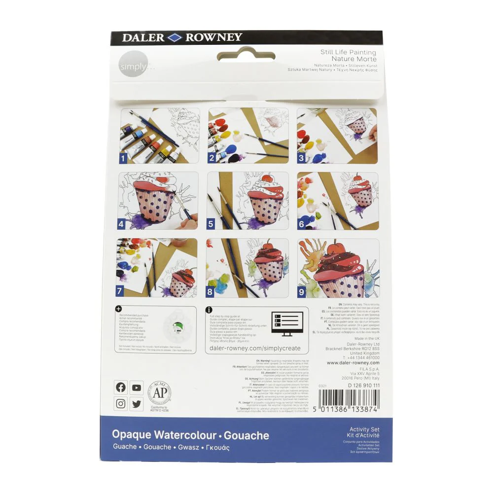 Daler Simply Value Opaque Watercolour Activity Set - Still Life - Image 4