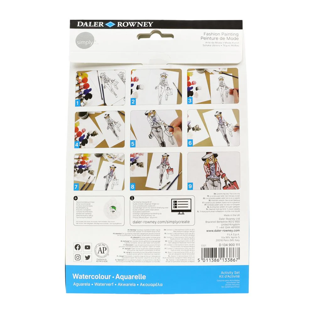 Daler Simply Value Watercolour Activity Set - Fashion - Image 4
