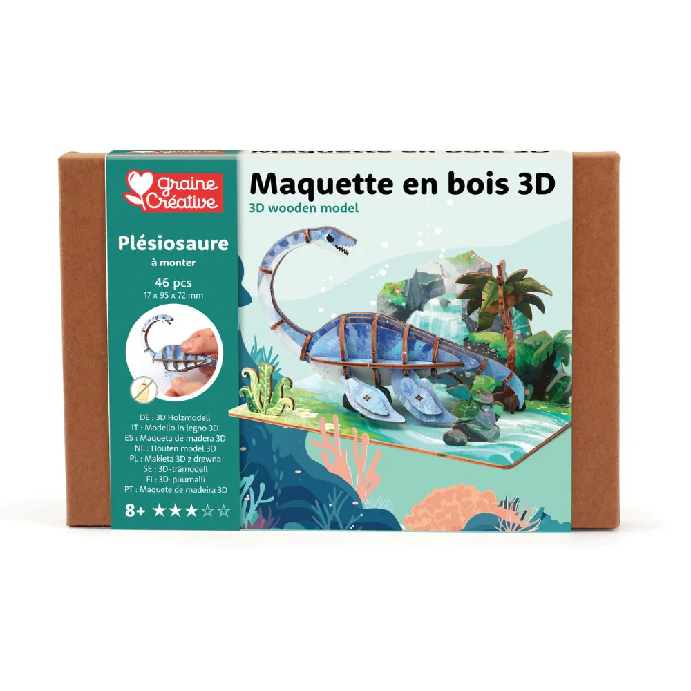 Dinosaur Wooden 3D Model - Plesiosaurus - Image 6