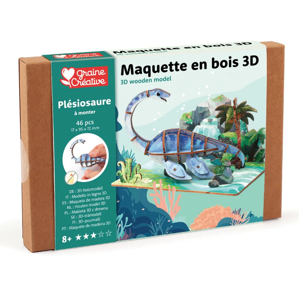Dinosaur Wooden 3D Model - Plesiosaurus - Image 7