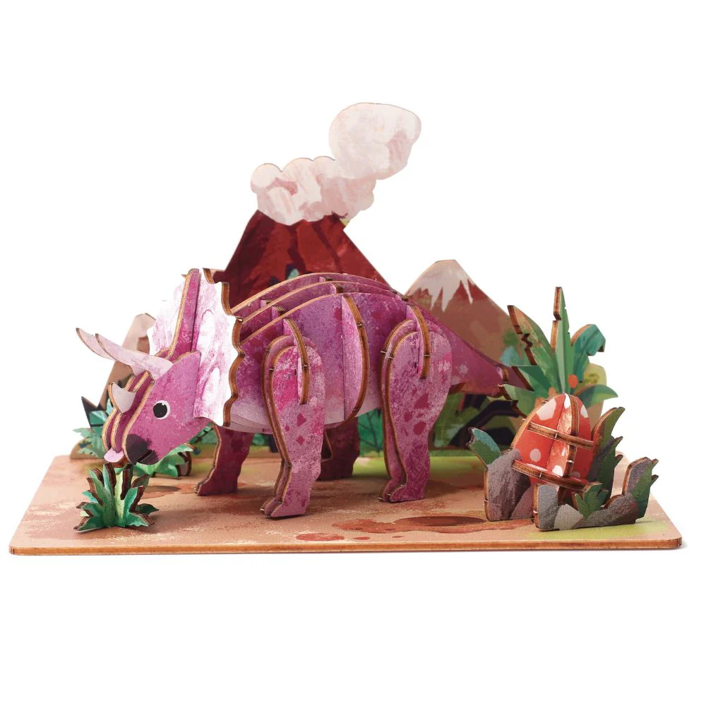 Dinosaur Wooden 3D Model - Triceratops - Image 6