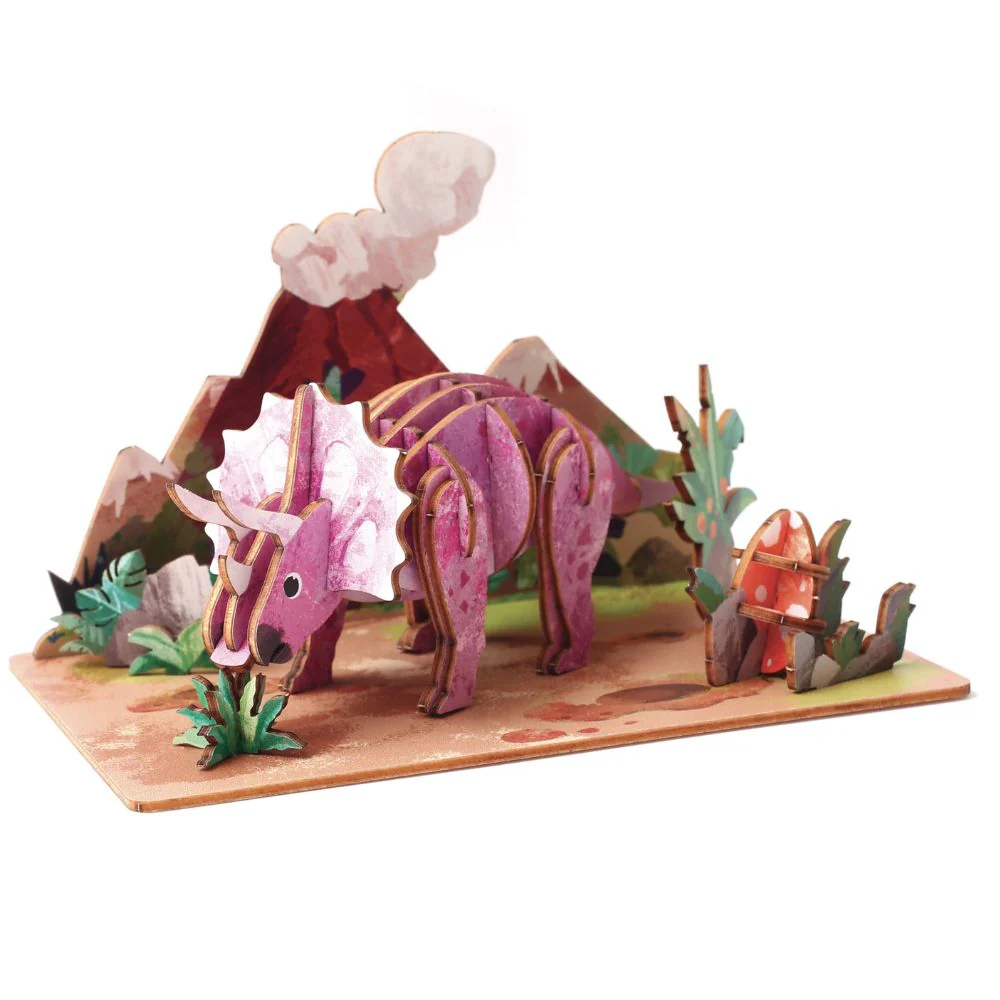 Dinosaur Wooden 3D Model - Triceratops - Image 7