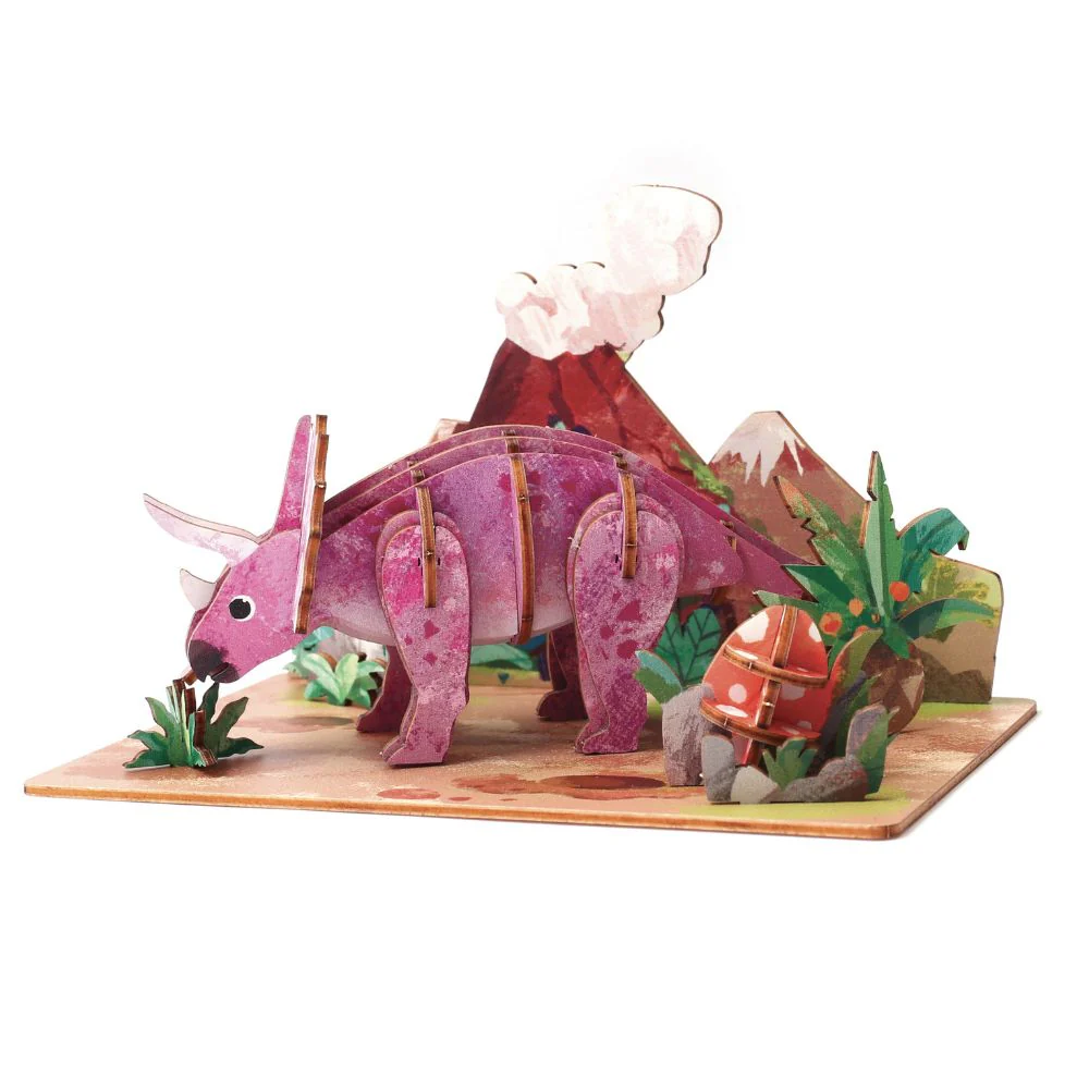 Dinosaur Wooden 3D Model - Triceratops - Image 8