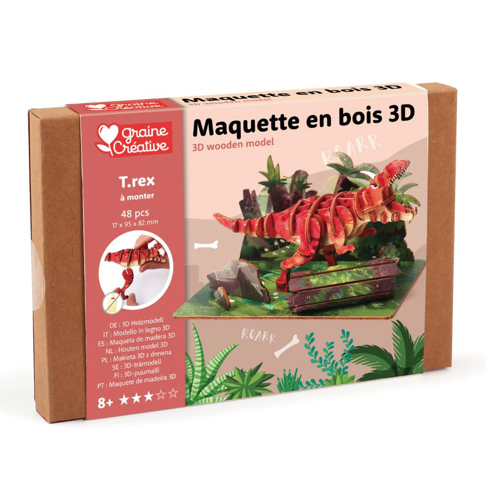 Dinosaur Wooden 3D Model - Tyrannosaurus - Image 8