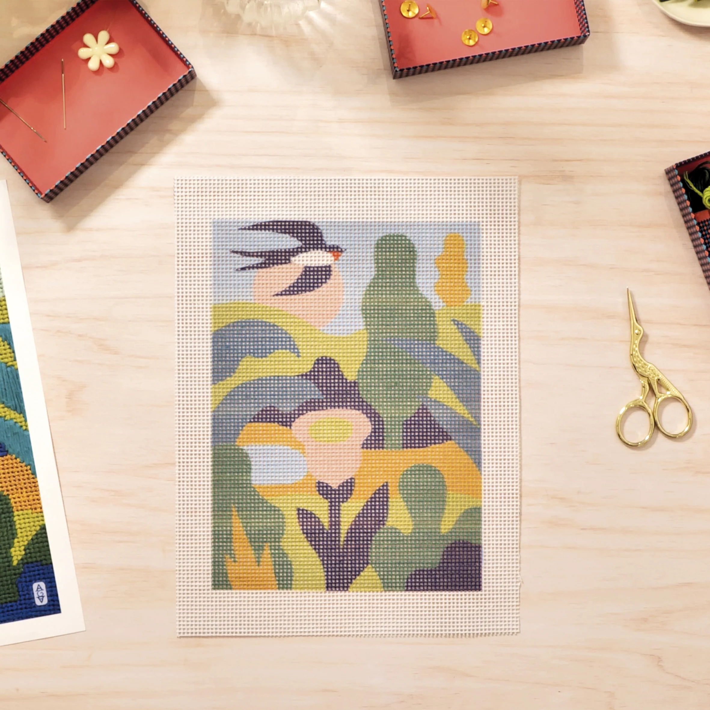 Djeco Atelier Grands Augustins - Workshop 65 Canvas Needlepoint - Image 2