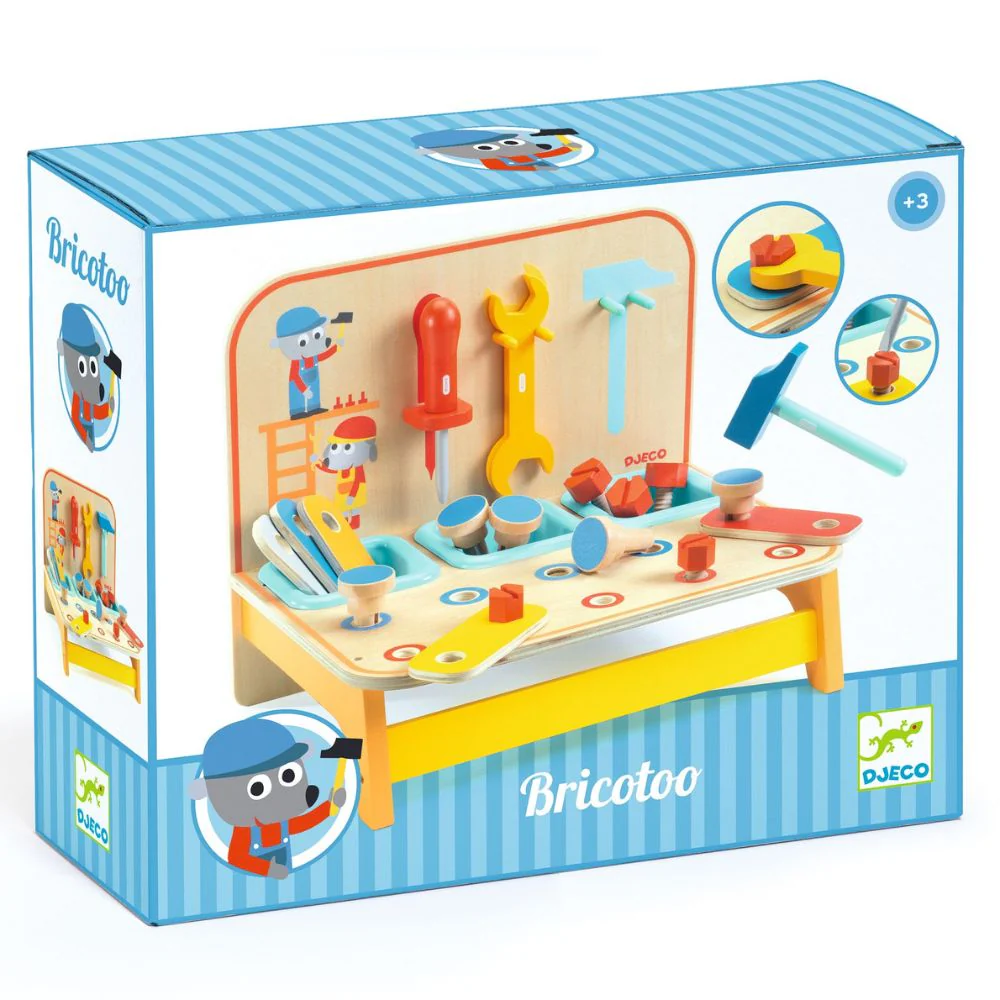 Djeco Bricotoo Wooden Workbench With Tools - Gifts For 3 Year Olds + - Image 2