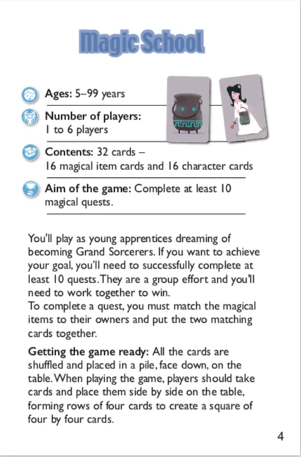 Djeco Card Games For Kids - Magic School Cooperation Game - Image 4