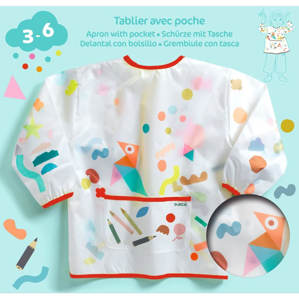 Kids Painting Apron With Pocket - 3-6 yrs - Image 4