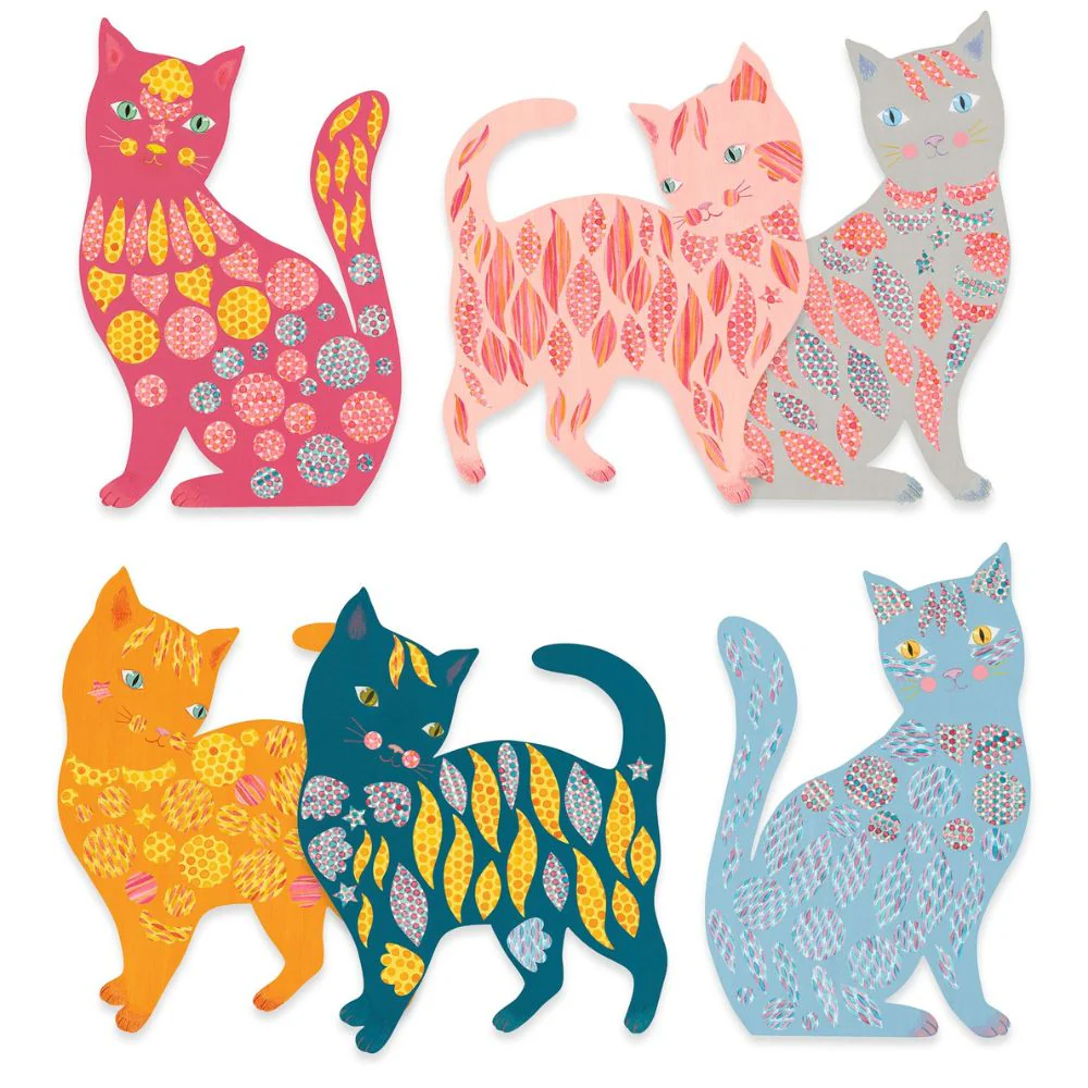 Djeco Create with Paper - Elodie's Cute Cats Sticker Activity - Image 2