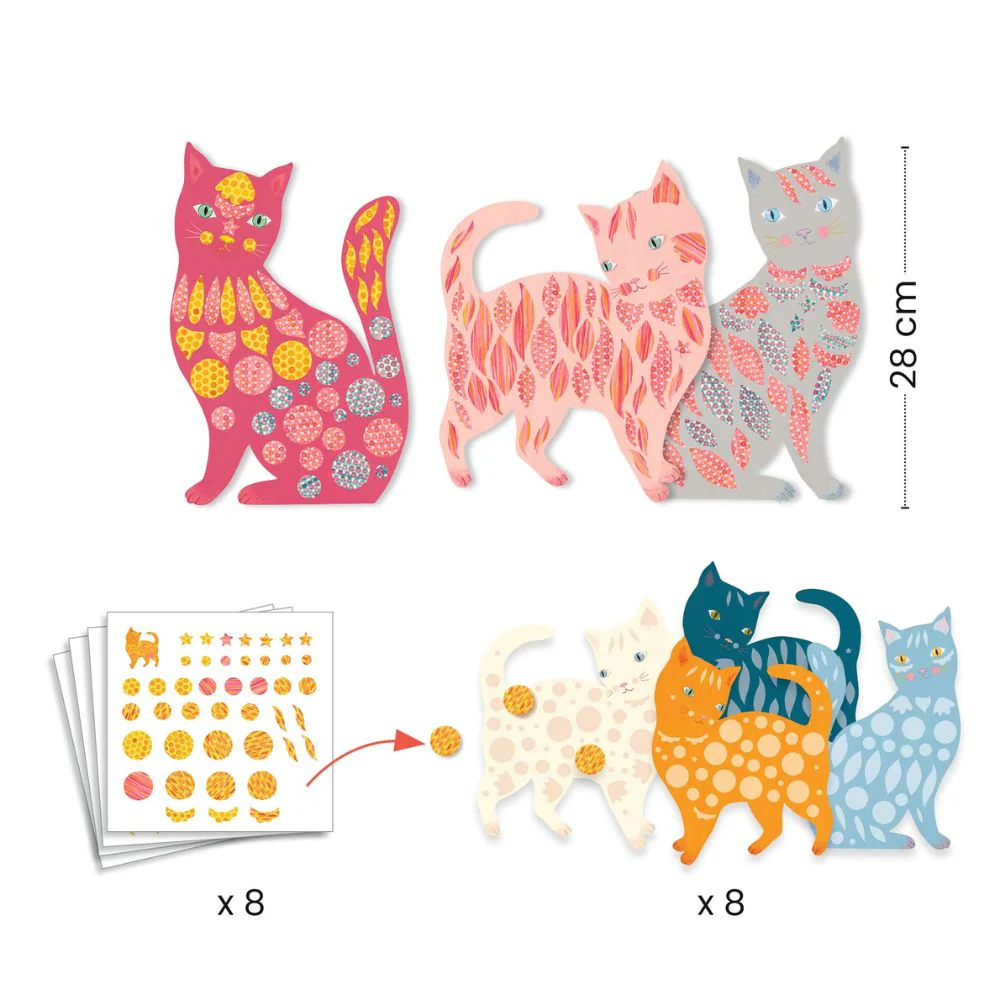 Djeco Create with Paper - Elodie's Cute Cats Sticker Activity - Image 3