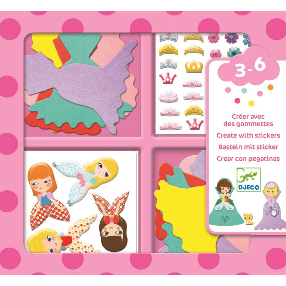 Djeco Create With Stickers - I Love Princesses - Image 4