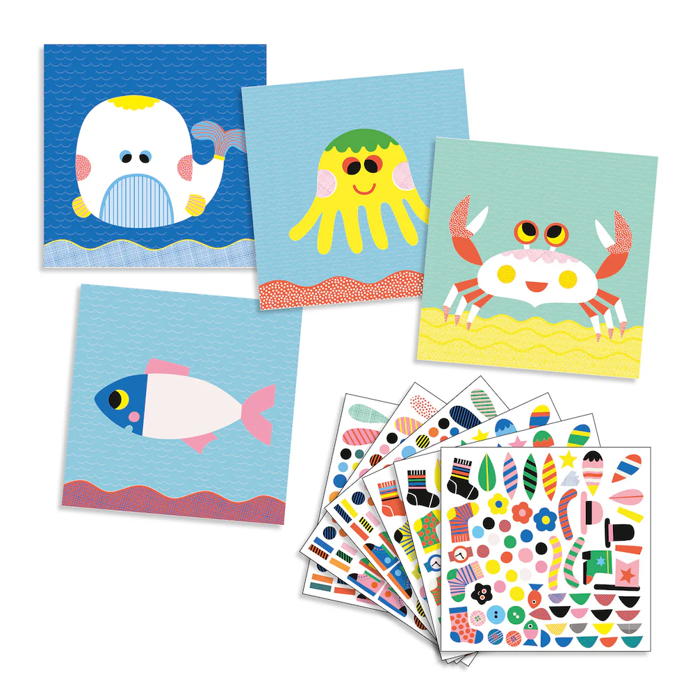 Djeco Create With Stickers - Sea Creatures - Image 3
